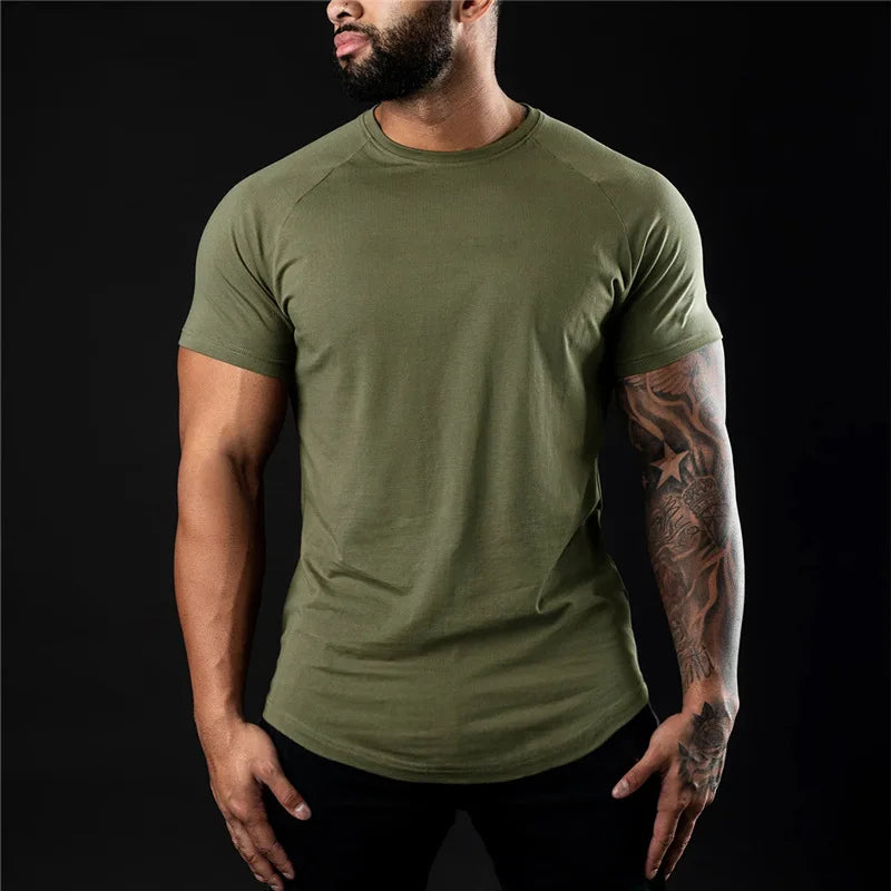 AlphaFit™ Cotton Slim-Fit Bodybuilding Tee